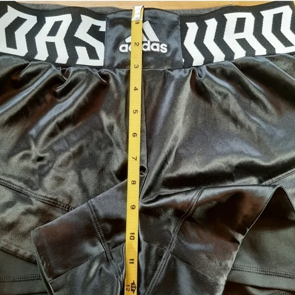 ADIDAS Boxing Gym 2 in 1 TKO Elastic Waist LOGO Black Satin Track w Bike Shorts - Picture 14 of 16